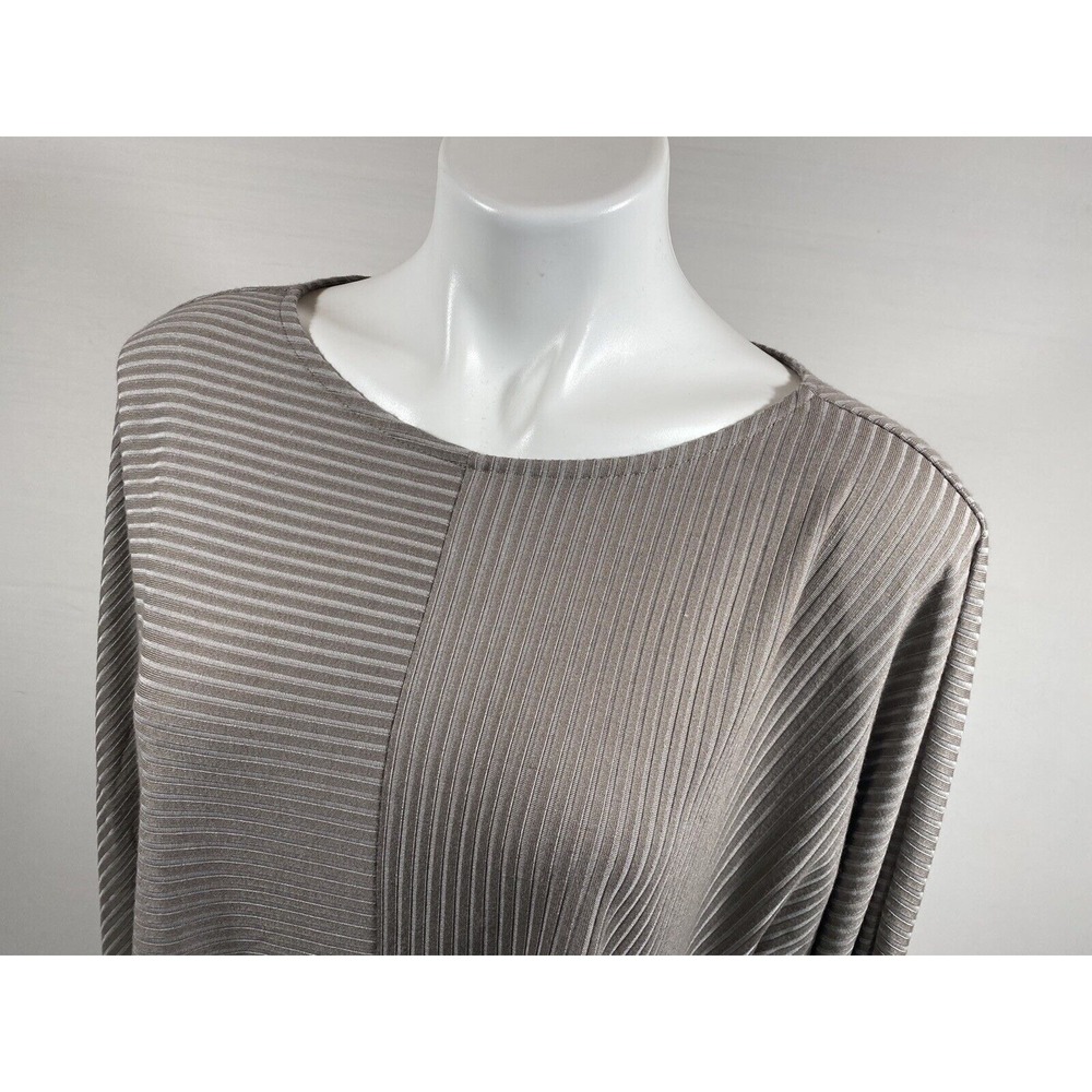 Chicos Womens Textured Stripe Top Size‎ 2 Scoop Neck - Picture 5 of 12
